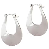 Sterling Silver Fan Hoop Dangle Earrings