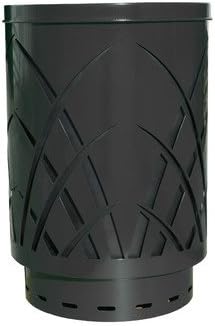 Covington 40-Gal Sawgrass Laser Cut Metal Waste Receptacle with Rain Cap Finish: Black