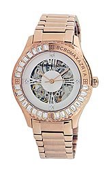 BCBGMAXAZRIA Women's BG8256 Analog Vintage Silver White Skeleton Dial Watch