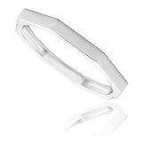 Sterling Silver Octagon Geometric Bangle Bracelet