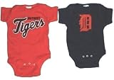 MLB Newborn Baby Creeper Home and Away Sets Made In The USA (0-6 Months, Detroit Tigers)