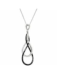 14K White Gold Black and White Diamond Necklace - 1.33 Ct. -- LIFETIME WARRANTY