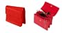 Leather 3-pouch Red Zippered Jewelry Travel Case