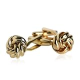 Classic Woven Gold Knot Cufflinks with Presentation Box