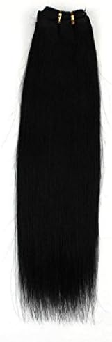 Beauty Wig World 12" 30cm 100g Long Straight 100% Human Hair Extensions Virgin Remy hair weft #1-jet black