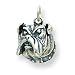 Sterling Silver Antiqued Bulldog Face Charm with 20 inch Sterling Silver Chain