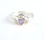 Claddagh Sterling Silver Alexandrite Crystal Ring, Size 8