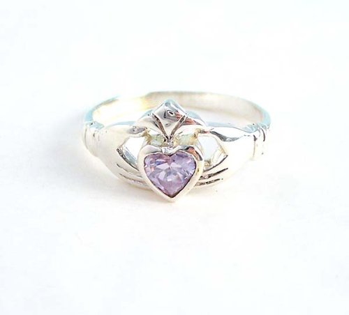Click here to buy Claddagh Sterling Silver Alexandrite Crystal Ring.