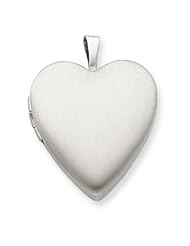 Genuine .925 Sterling Silver 20mm Satin Heart Locket. 100% Satisfaction Guaranteed.