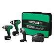Hitachi KC10DAL 10.8V Li-Ion Combo Kit, DB10DL + WH10DL + Flashlight + (2) Li-Ion Batteries 1.5 Ah + Charger + Soft Case