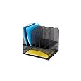 Safco Mesh Desk Organizer with Two Horizontal and Six Upright Sections (3255BL)