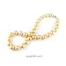 Single Strand 18 Inch 14MM Golden Color Shell Pearl Necklace