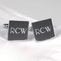 Personalized Silver Square Cuff Links Cufflinks