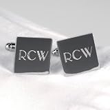Personalized Silver Square Cuff Links Cufflinks