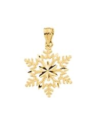 21.50X17.50 Mm 14K Yellow Gold Snowflake Pendant