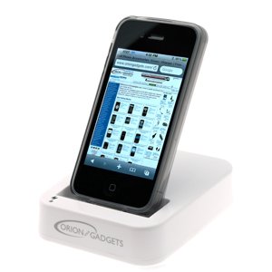 Oriongadgets Sync & Charge Flexible Cradle Docking Station for Apple iPhone 4 (White) (Supports iPhone 4 in a Protective Case)