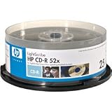 HP 52x LightScribe 700MB 80-Minute CD-R Media - 25 Pack