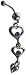 Blue Crystal CZ Dangle Belly Button Navel Ring Bar Silver - Chandelier Style - Tri-Heart 3 tier Hearts Belly Button
