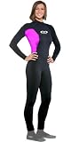 Size 14 Pink / Black TWF CiC Full Length Wetsuit 2.5mm Neoprene. Warm comfortable fit. Flatlock Stitching.