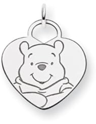 Disneys Winnie the Pooh Solid Heart Charm in Sterling Silver