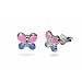 Eve's Addiction Pink and Blue Butterfly Children's Earrings