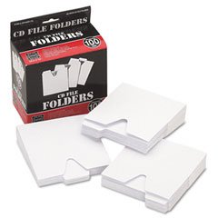 Vaultz VZ01096 CD Storage File Folders - 100 per Box (White)