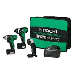Hitachi KC10DAL 10.8V Li-Ion Combo Kit, DB10DL + WH10DL + Flashlight + (2) Li-Ion Batteries 1.5 Ah + Charger + Soft Case