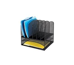 Safco Mesh Desk Organizer with Two Horizontal and Six Upright Sections (3255BL)