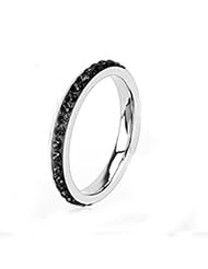 High Polished Stainless Steel Wedding Ring Ring for Women with Multi Black... by 