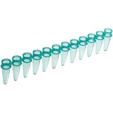 BrandTech 781283 Plastic 0.2mL PCR 12-Tube Strip, Green (Pack of 125)