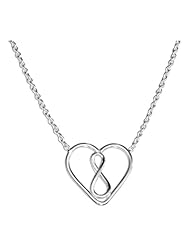 Sterling Silver 18 inch Open Heart Infinity Necklace