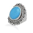 Oxidized Turquoise Ring in Sterling Silver