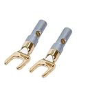 Premium 4 x Terminal Spades for Audio Speaker Connection \ 24K Gold \ (BY CABLES 4 ALL)