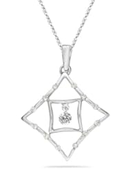 0.14 Cts Diamond & Gold Pendant in 18K White Gold