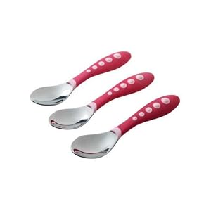 NUK Gerber BPA Free Graduates Kiddy Cutlery Spoons, 3 Pack, Pink