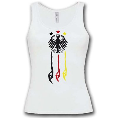 DEUTSCHLAND MOTIV 21 Damen Tank Top Weiss / Schwarz-Rot-Gelb Gr. S