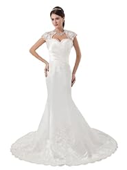 Wrap Lace Beaded Applique Corset   Waistline Satin Sweetheart Mermaid  Dress with a Court Train 