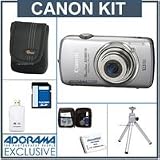 Canon PowerShot SD980 IS Compact Digital ELPH Camera Kit,- Silver - with 8GB SD Memory Card, Camera Case, Spare NB-6L Type Lithium-ion Battery, Table Top Tripod, USB 2.0 SD Card Reader, Digital Camera & Lens Cleaning Kit