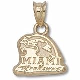 Miami (Ohio) Redhawks Miami Redhawks Hawk Head Pendant - 10KT Gold Jewelry