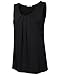 Messic Womens Scoop Neck Sleeveless Pleated Solid Knitted Vest Tank Top