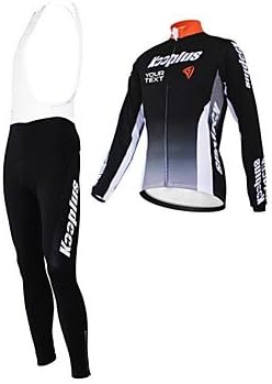 KOOPLUS Unisex Spring Autumn Customized Clothing Long Sleeve Jersey BIB Pants Polyester Cycling Suit-Black+Orange , Text Color 6#