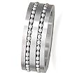 Stainless Steel Men's Ring with Double Bead Row