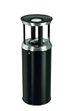 Hailo 0950-439 ProfiLine Combi Pro 50 Liter Ascher-Papierkorb-Kombination Edelstahl, tiefschwarz
