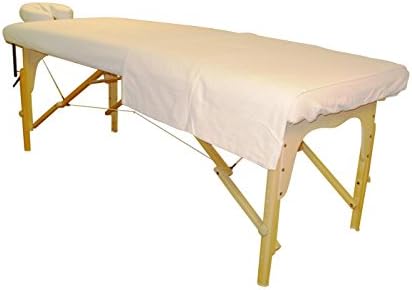 GGI International Poly-Cotton Massage Table Sheet Set, White