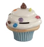 Andrea by Sadek Piggy Bank Cupcake Cup Cake Light Blue