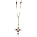 14K "Y" NECKLACE W/ AMETHYST CRYSTAL CROSS, 16"