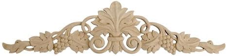 5-1/4 in. x 24-3/8 in. x 5/8 in. Unfinished Hand Carved North American Solid Alder Wood Onlay Grape Vine Wood Applique