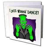 Mark Grace FRANKENSTEIN DUDES Dance – FRANKENSTEIN DANCE I just wanna dance 2 on white – Greeting Cards-6 Greeting Cards with envelopes