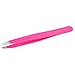 Nippes Stainless Steel Slant Pink Tweezers - Precision Pointed Slant - Quality Handmade in Solingen Germany - Professional Grade - Ergonomic Hand Grip - for Eyebrows, Eyelashes, Extensions [9.5 CM]