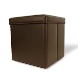 Bellagio-Italia Cube Storage Ottoman (Hazelnut)